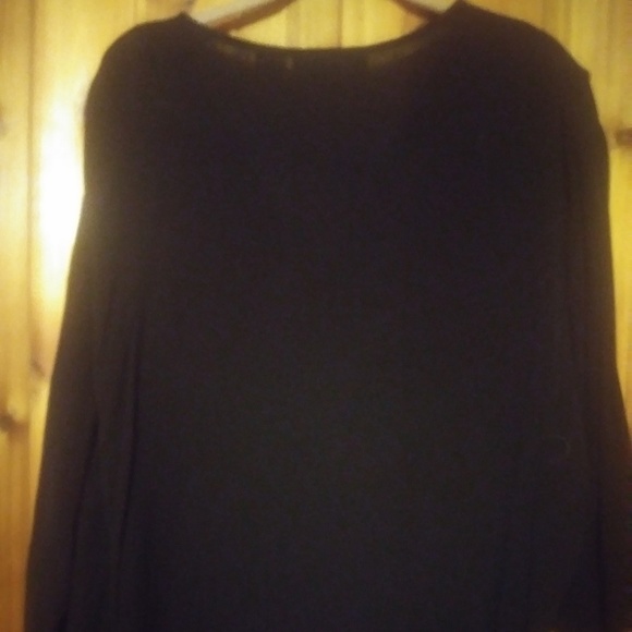 Cathy Daniels 3/4 Sleeve Crinkled Rayon Embroidery Jewel Neck - Picture 2 of 5